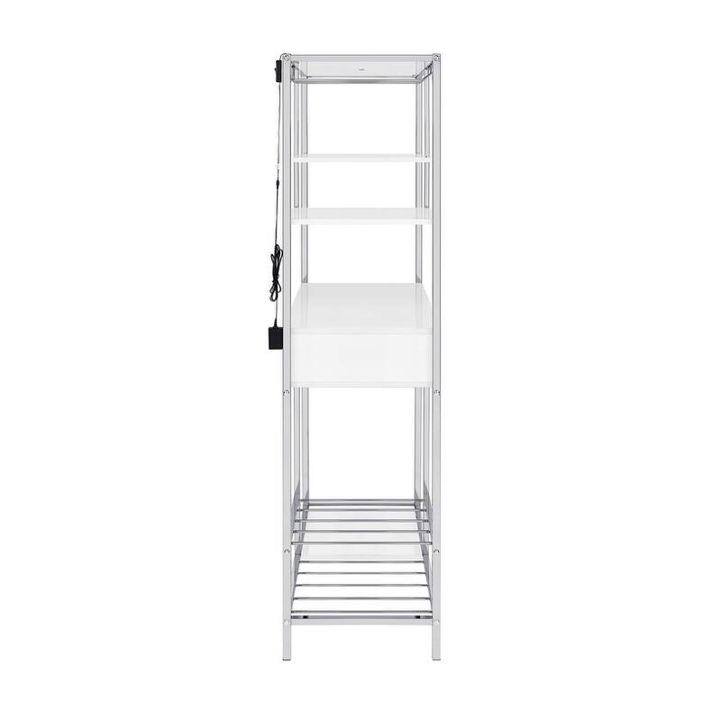 Wavecrest White High Gloss 6-shelf Wine Cabinet