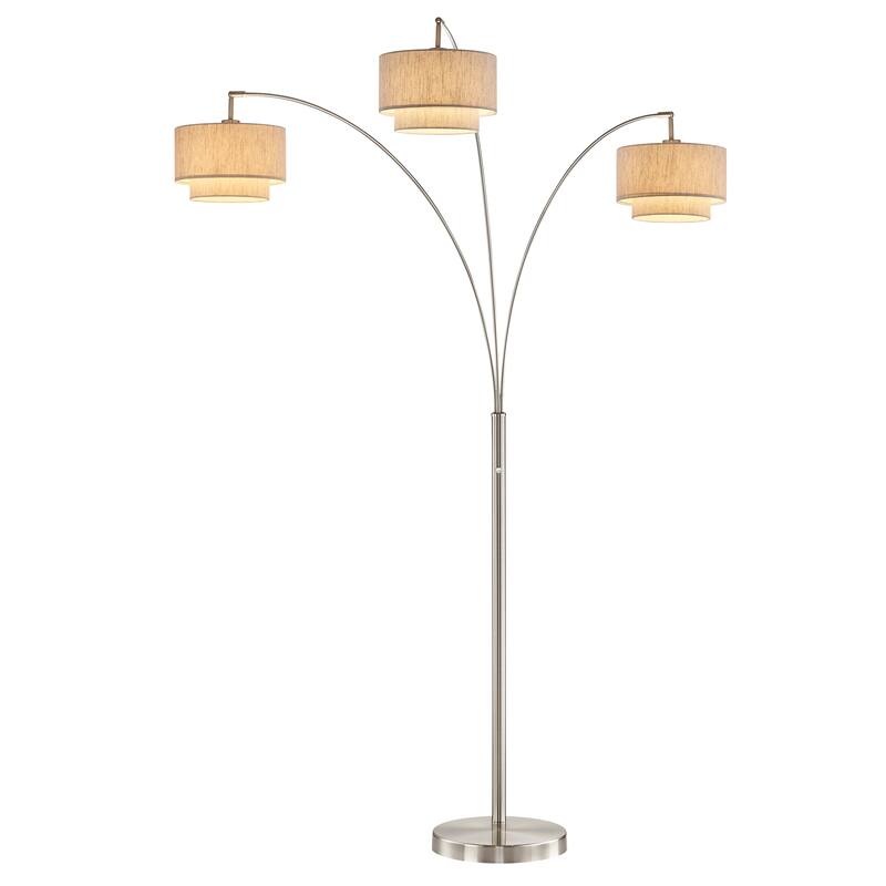 Artiva LED Arched Floor Lamp Dimmer, Brushed Nickel, 80" - SATIN NICKEL
