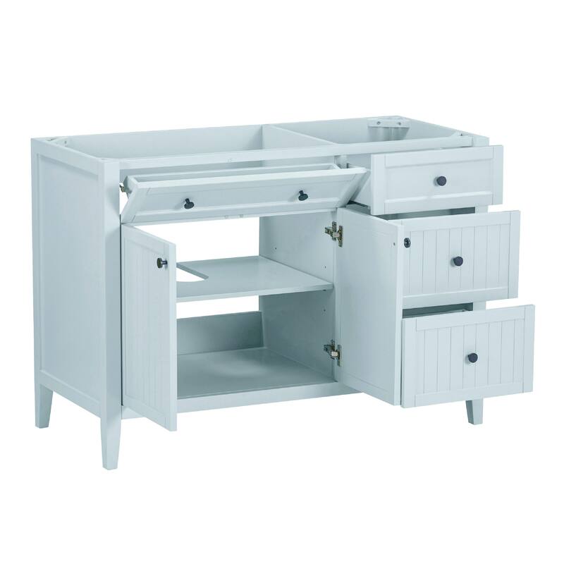 Layla Bathroom Vanity in Ice Blue with White Engineered Stone Top