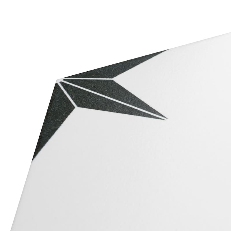 Merola Tile Stella Hex Nero 8-5/8" x 9-7/8" Porcelain Floor and Wall Tile