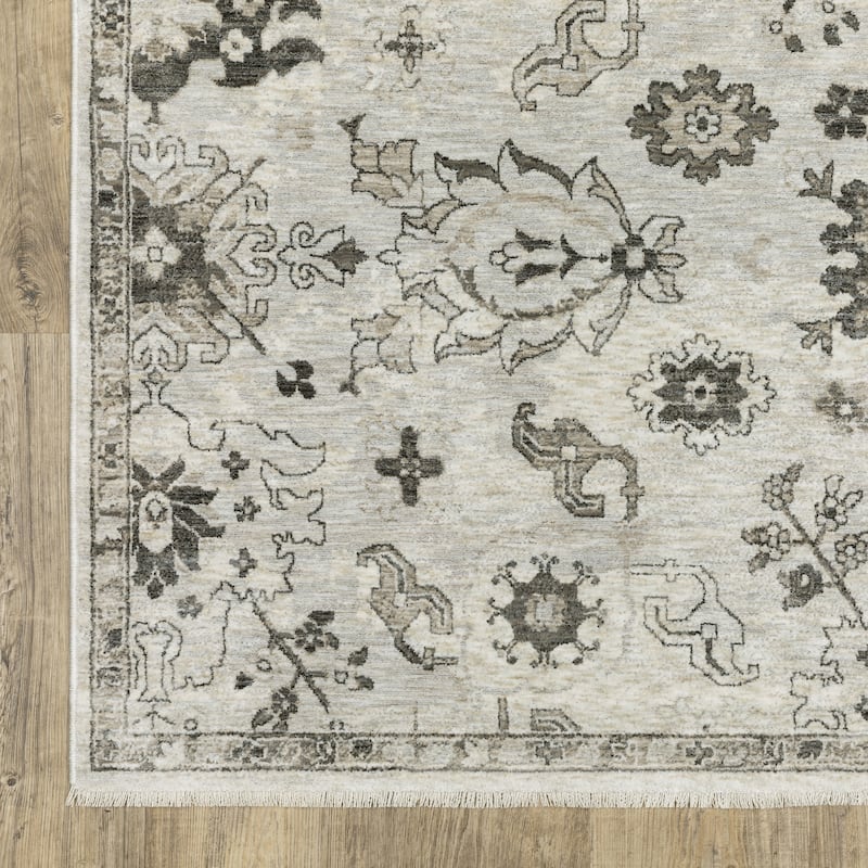 Style Haven Cádiz Floral Persian Ivory/Grey Area Rug