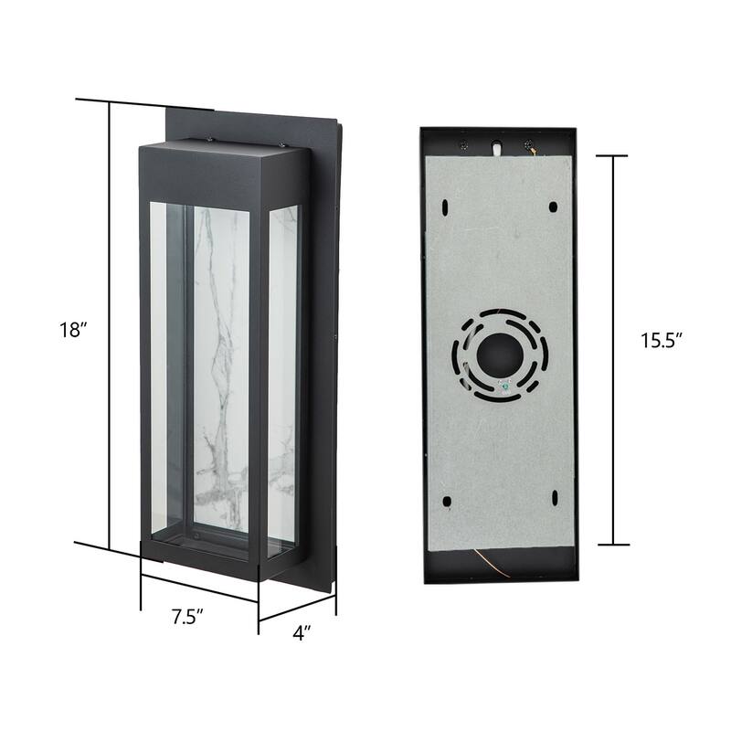 17.5" modern led wall sconce with white rock plate