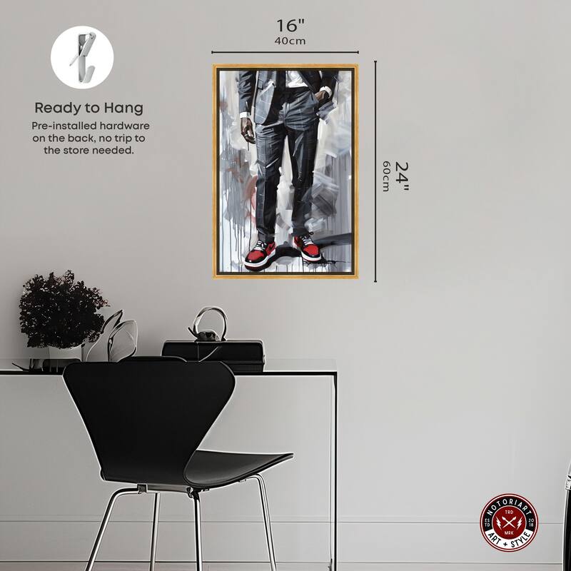 Notoriart Man Of Style Ii Framed Men Style 1 Piece Canvas Wall Art