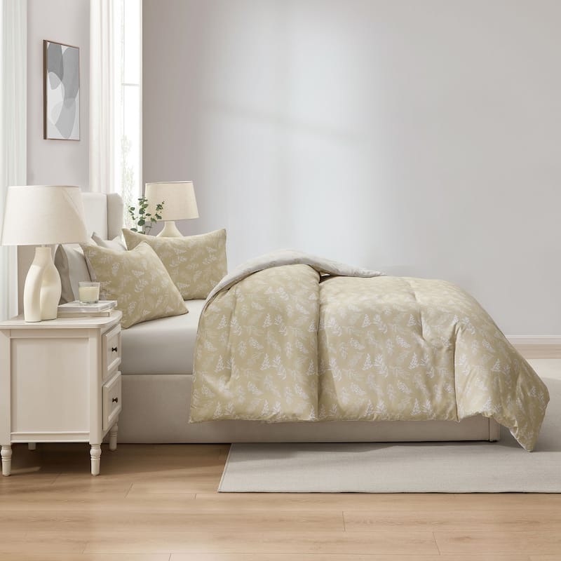 Empyrean 3PC Reversible Botanical Printed Comforter Bedding Set