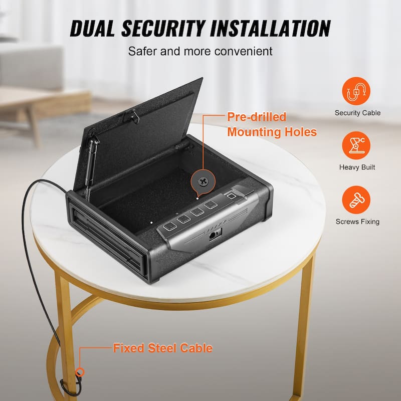 Gun Safe for Pistols, Biometric Gun Safe with Three Quick Access Ways of Fingerprints, Passwords and Keys