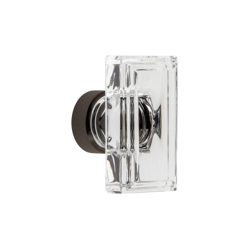 Grandeur CARR-CRYS-KNOB-LG Carre 1-3/4” Crystal Rectangular Emerald - Timeless Bronze