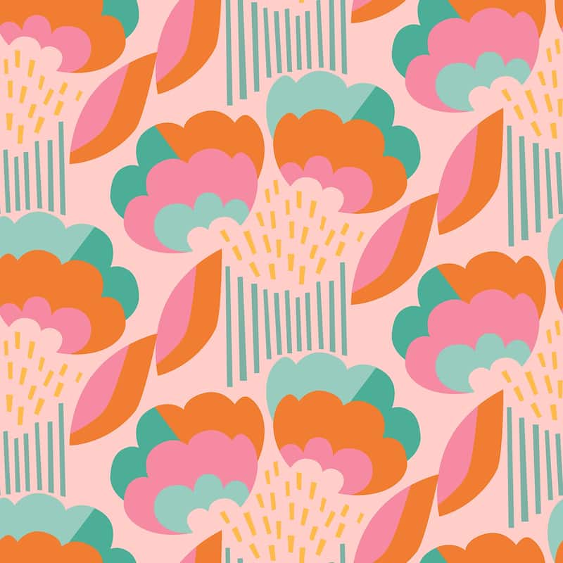 Megan Carter Retro Esme Pink Peel and Stick Wallpaper