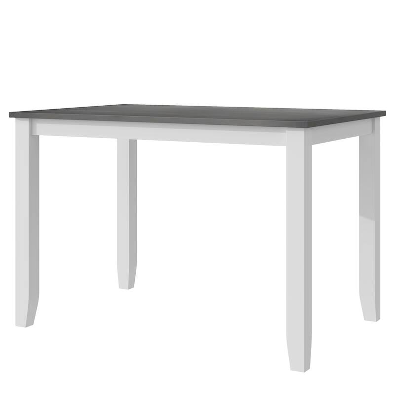 Grey 5-Piece Wooden Dining Table Set with 4 X-Back Chairs