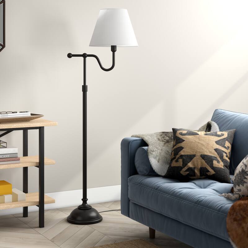 Wellesley Blackened Bronze Floor Lamp with Empire Shade