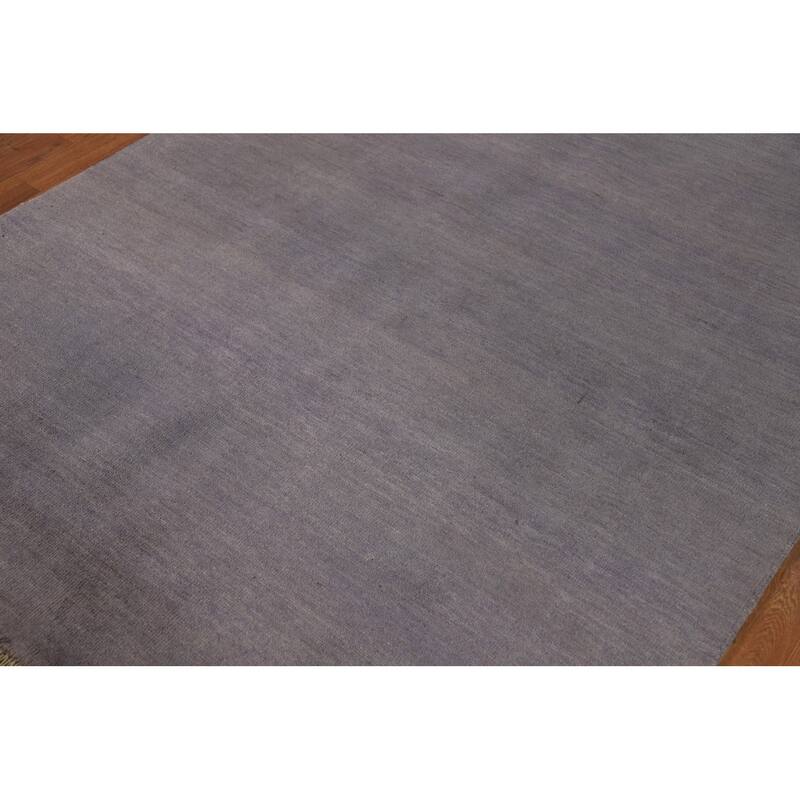 Gray Blue Modern Gabbeh Oriental Area Rug Hand-Knotted Wool Carpet - 5'0" x 6'8"