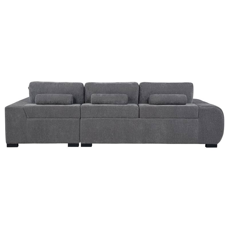 Plather Upholstered Sectional Chaise Sofa