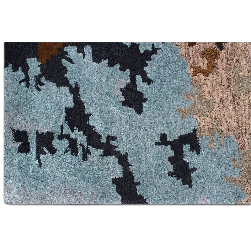 Hand Tufted E1771 Blue Sage Wool and Viscose Rug Bed Bath & Beyond