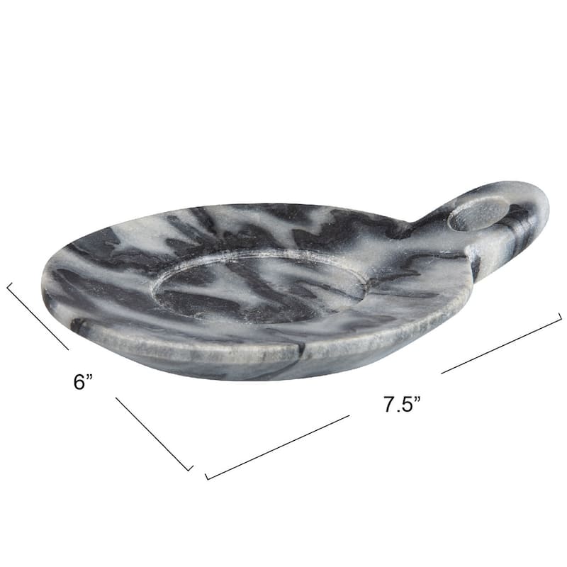 Hand-Carved Marble Dish with Handle