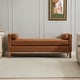 preview thumbnail 4 of 42, 66.34"W Elegant Upholstered Bench, Daybed, Ottoman with Wood Legs & 2 Bolster Pillows for End of Bed, Bedroom, Living Room
