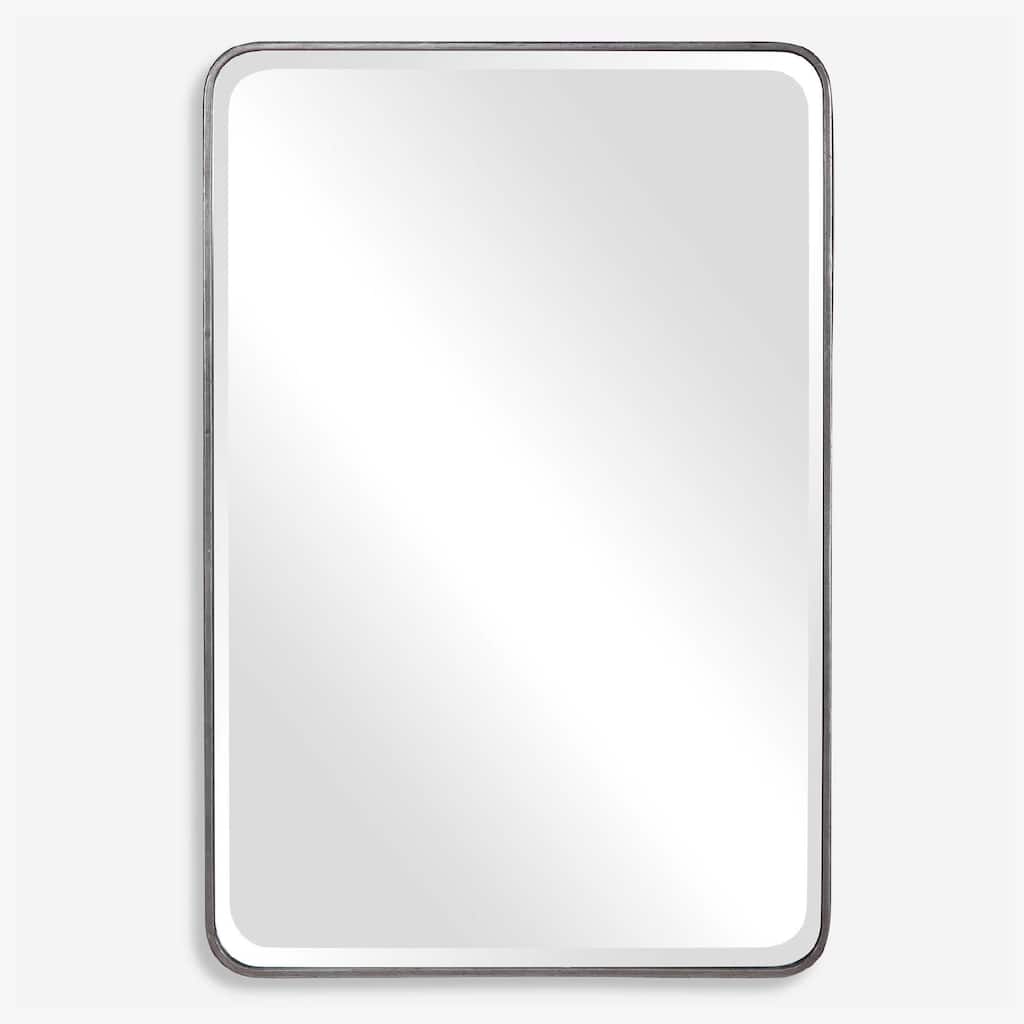 distressed rectangular wall mirror 36" silver and clear