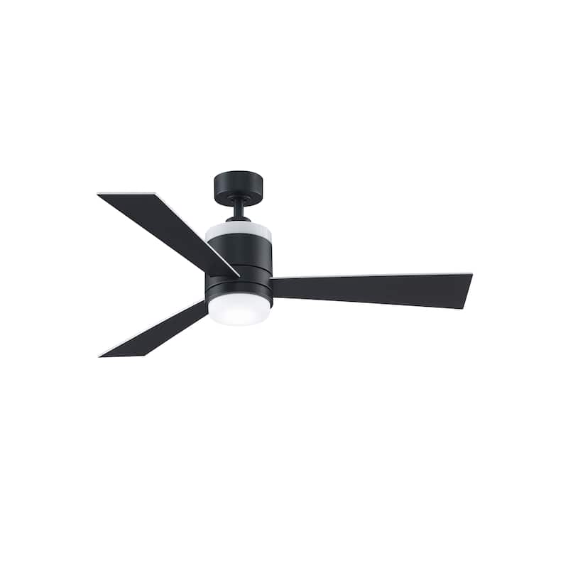 Fanimation Studio Collection Upright 48 inch Black Ceiling Fan with LED Light and Remote