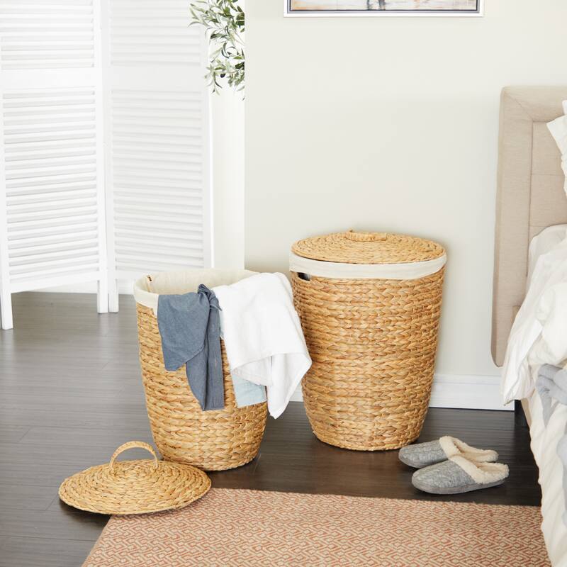 Brown Sea Grass Traditional Storage Basket (Set of 2)