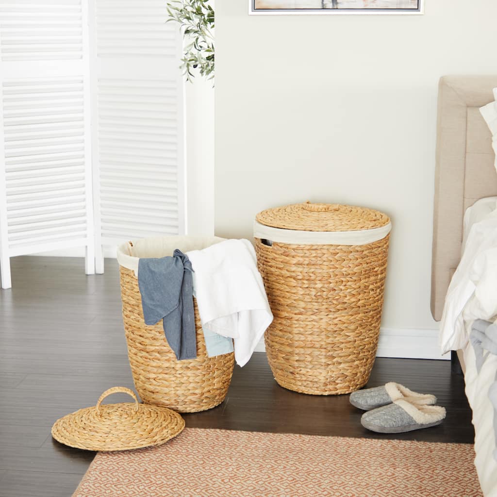Brown Sea Grass Traditional Storage Basket (Set of 2)