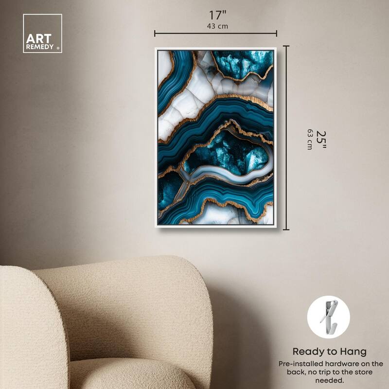 Teal Tectonic III Canvas by Art Remedy