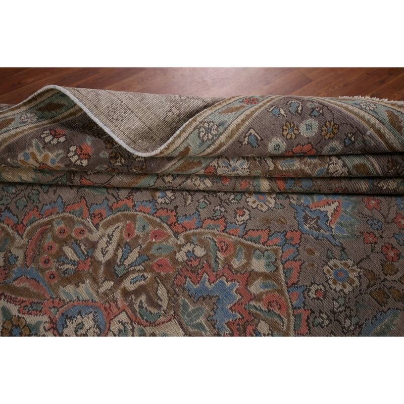 Tabriz Vintage Persian Area Rug Handmade Wool Carpet - 9'9" x 12'9"