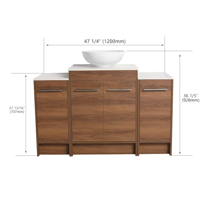 Malwee 24"/36"/48"/60" FreeStanding Bathroom Vanity, Floor Stand Bathroom Vanity with Ceramic Sink,Soft Close Door and Shelf