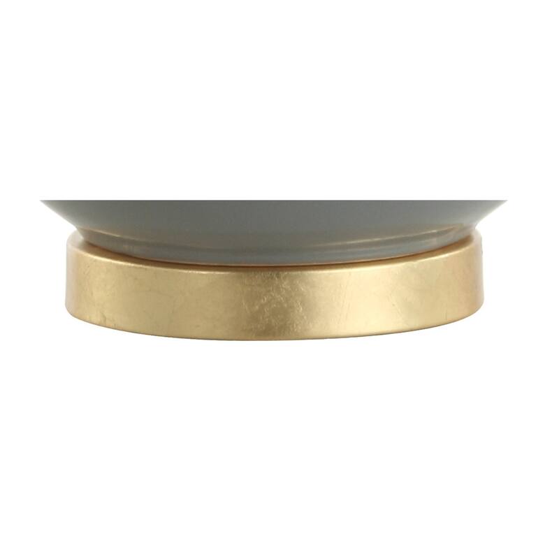 School 27" Ceramic/Metal LED Table Lamp, White/Gold Leaf by JONATHAN Y