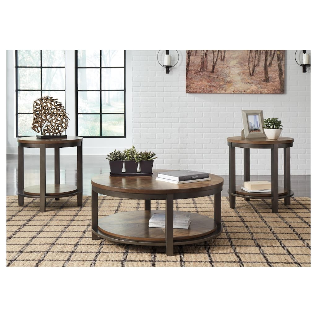 Signature Design by Ashley Roybeck Occasional 3-piece Table Set - 38" W x 38" D x 18" H