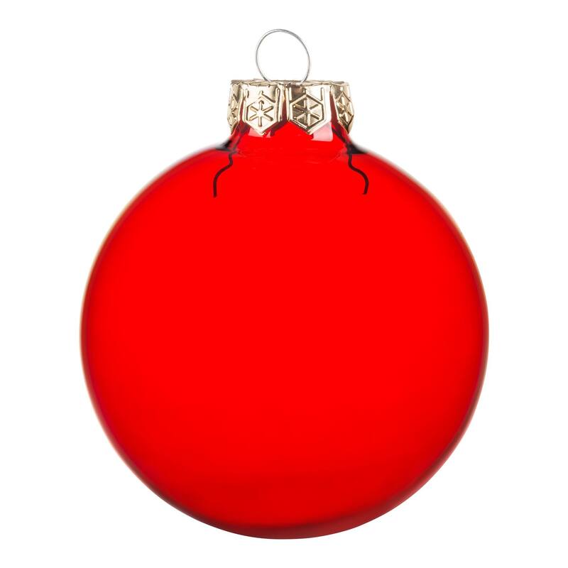 Matte Finish Glass Christmas Ball Ornaments 4.75" (120Mm) Red 4Ct