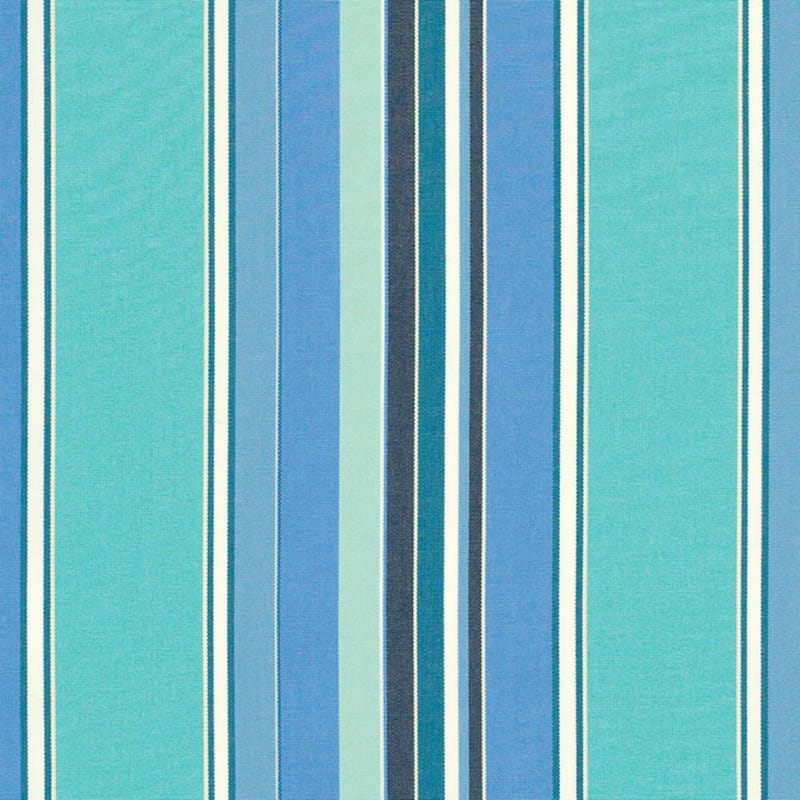 Sunbrella Stripe Fabric 1-Piece Indoor/Outdoor Wicker Seat Pad Cushion, 19.5"W x 19.5"L