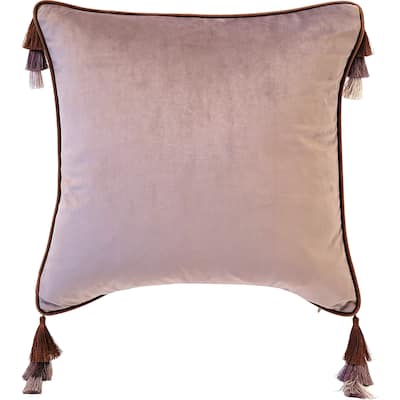 Edie At Home Velvet Reversible Tassel Decorative Pillow 18.5x18.5
