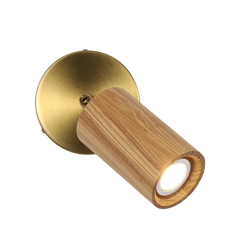 Rustic Wood Grain Single Ceiling Track Light Adjustable Spotlight