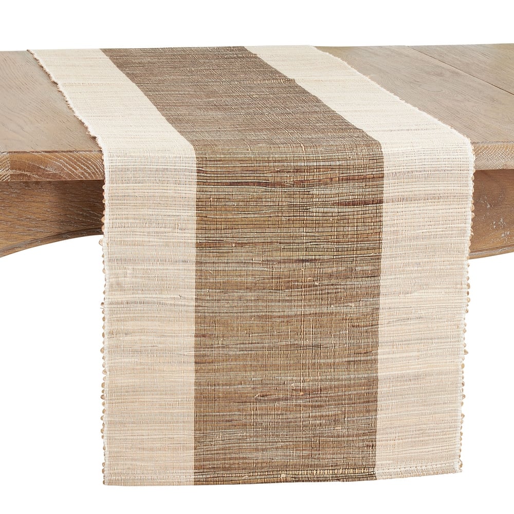 Shimmering Table Runner With Banded Design - 16"x72"