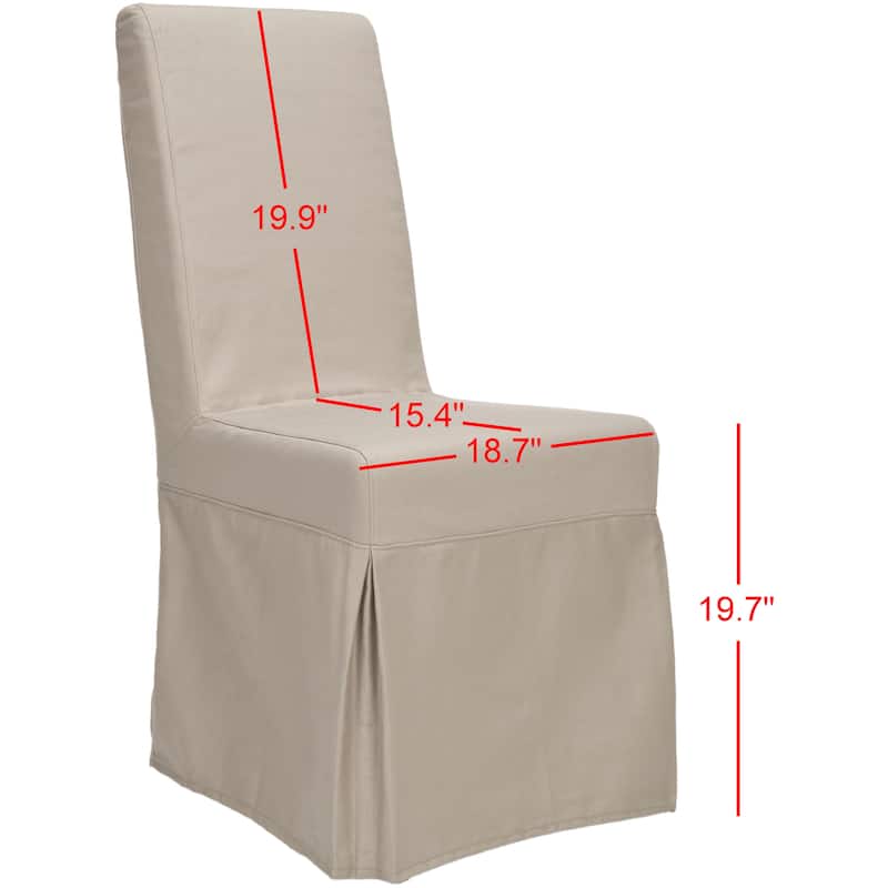 SAFAVIEH Tarah Parsons Taupe Slipcover Dining Chair (Set of 2) - 18.7" x 23.2" x 39.5" - 19Wx23Dx40H