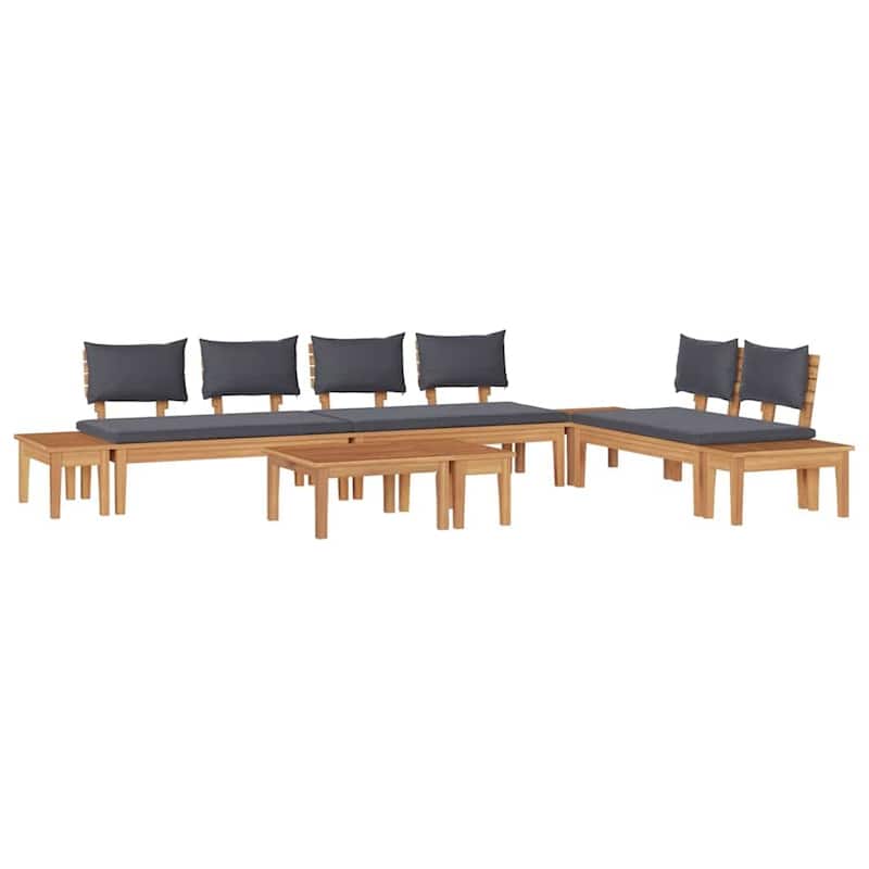 vidaXL Garden Bench Set with Cushion 3/4/5 pcs - 23.6" x 23.6" x 11.8