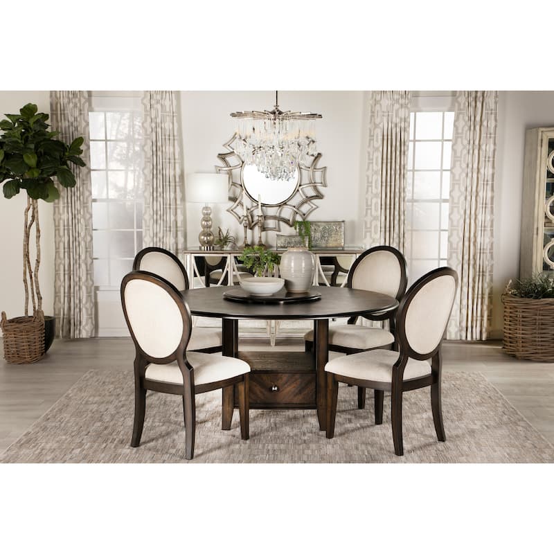 Annabelle Dark Cocoa and Cream Upholstered Dining Chairs (Set of 8)
