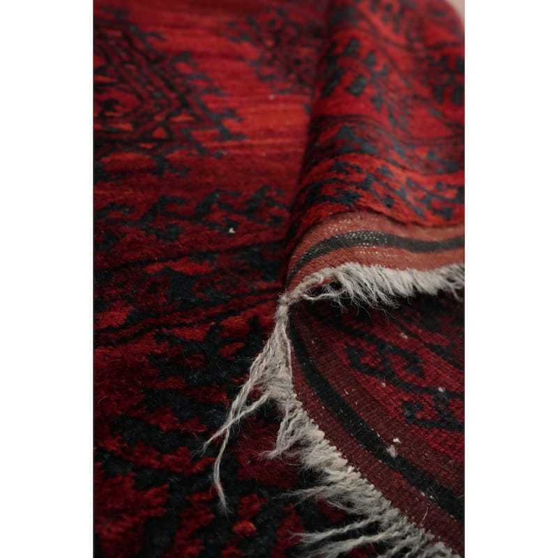 Hand Knotted Oriental 100% Wool Carpet Traditional Geometric Red Balouch Area Rug - 11' 3'' X 8' 8''
