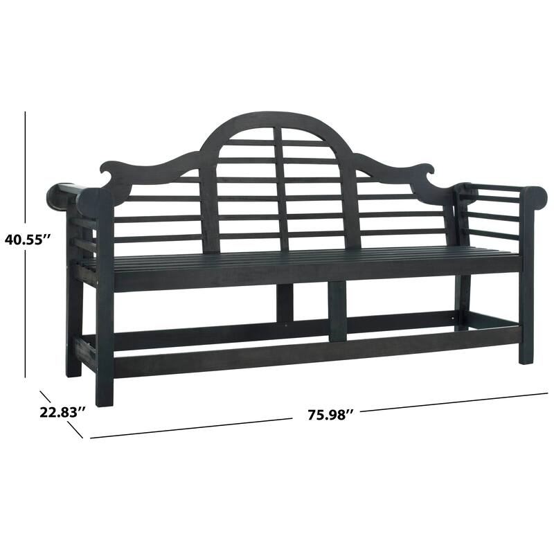 SAFAVIEH Outdoor Patio Furniture Hamida Acacia Wood Garden Bench - 77Wx23Dx41H