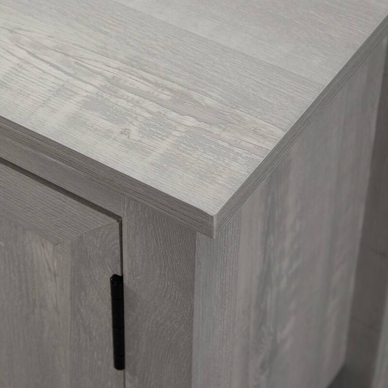 Multifunctional Modern Farmhouse 2-Door Grooved TV Stand Spacious Storage Space