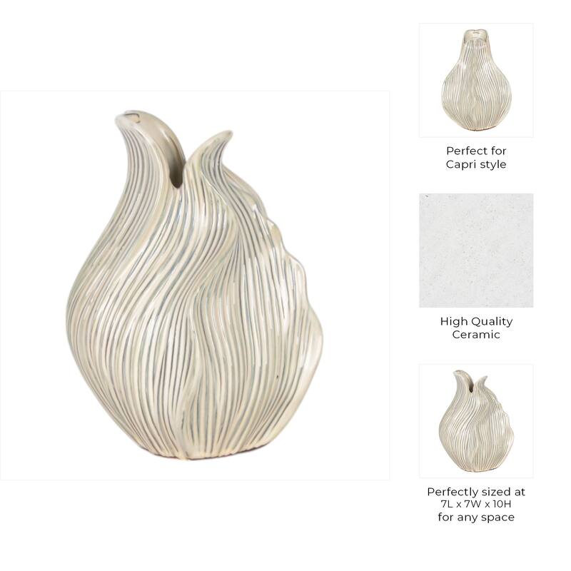 Ceramic Decorative Vase Handcrafted Unique Sculptural Curved Design