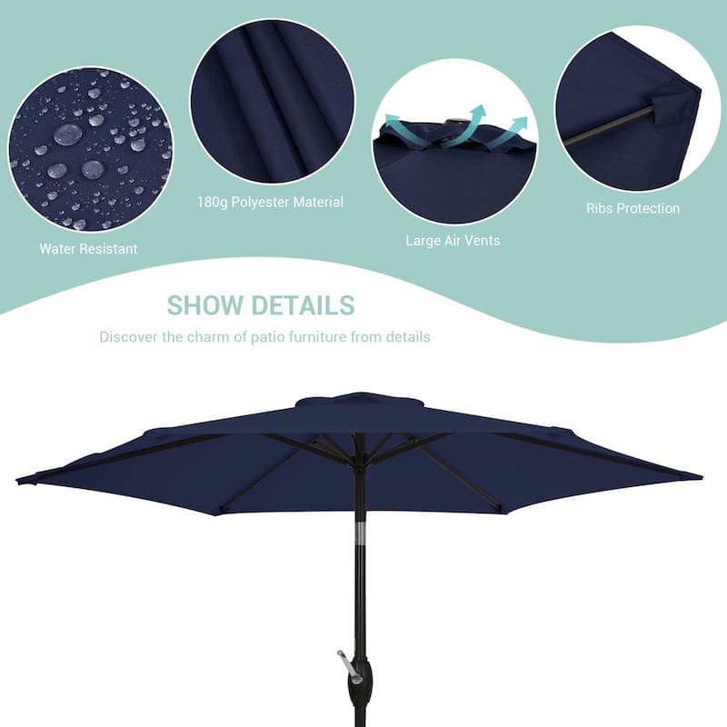 Bonosuki 7.5Ft Patio Market Umbrella Weather-Resistant Table Umbrella