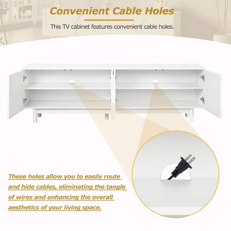 Minimalist TV Stand with Arch Cabinets for TVs Up to 78''