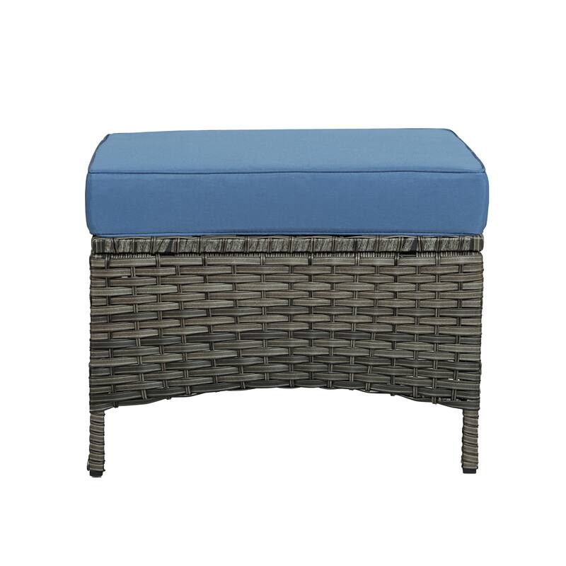 Outdoor Patio Rattan Sectional Sofa Set With Ottoman