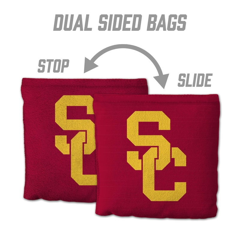USC Trojans NCAA Dual Sided Pro Stop & Slide Cornhole Bags