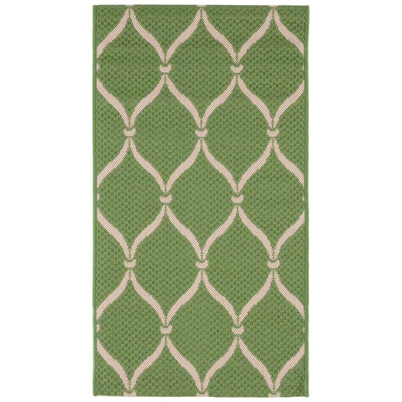 SAFAVIEH Courtyard Liya Indoor/ Outdoor Waterproof Patio Backyard Rug - 2' x 3'7" - Green/Beige