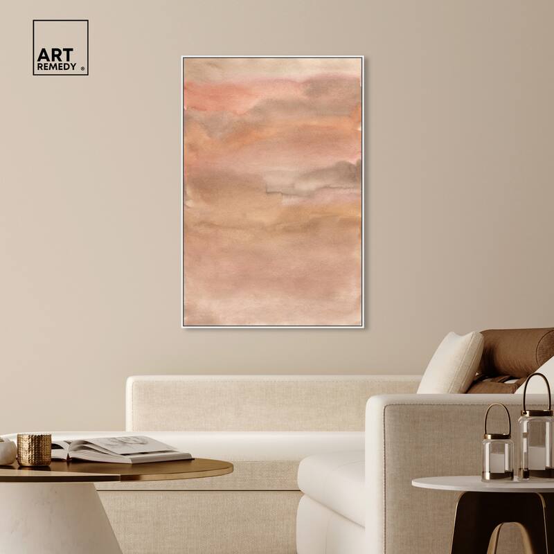 Art Remedy Sienna Pigments Blend Framed Boho Abstract 1 Piece Canvas Wall Art