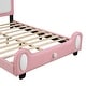 preview thumbnail 8 of 6, Full size Upholstered Rabbit-Shape Princess Bed,Full Size Platform Bed with Headboard and Footboard,White+Pink