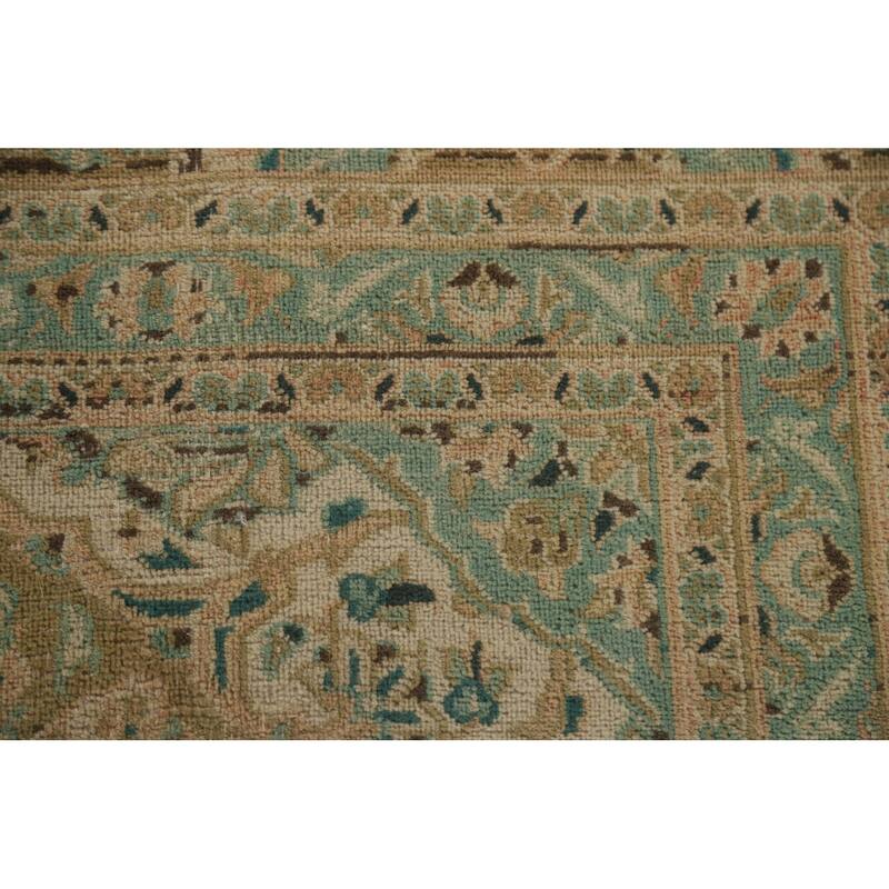 Hand Knotted Oriental 100% Wool Carpet Traditional Floral Peach Kashan Area Rug - 12' 5'' X 9' 5''