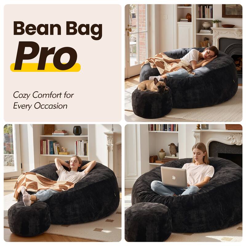 OVIOS Plush Wrapped Lounger Sofa With Ottoman