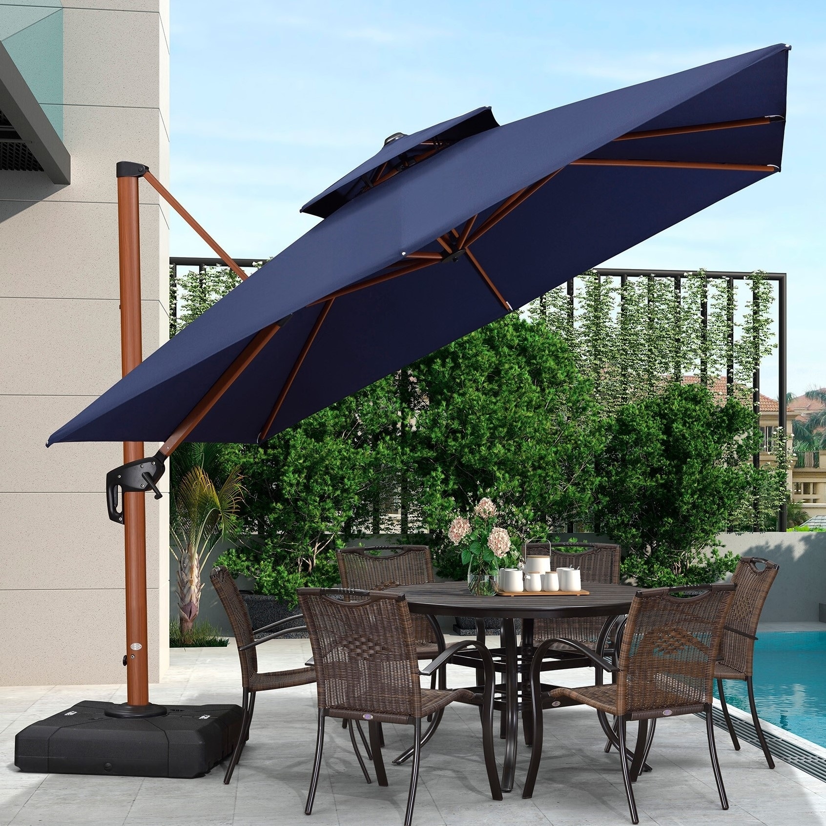 Purple leaf cantilever umbrella discount