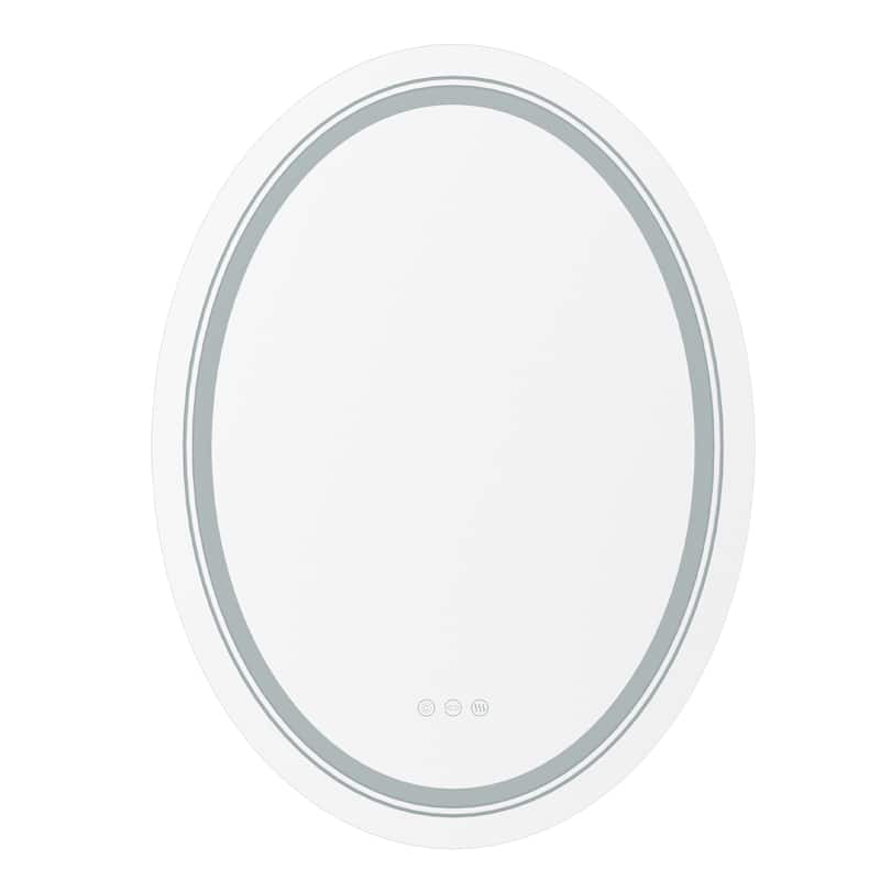 23.6x31.5 inch Oval Illuminated Bathroom Mirror Anti-Fog&Memorable